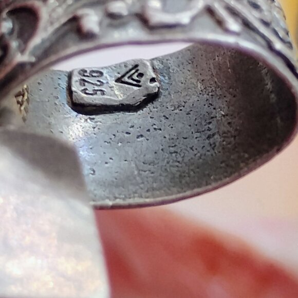 Retired Silpada S1514 Hammered Sterling Silver Cross Pendant Scroll Vine Design - Picture 4 of 6